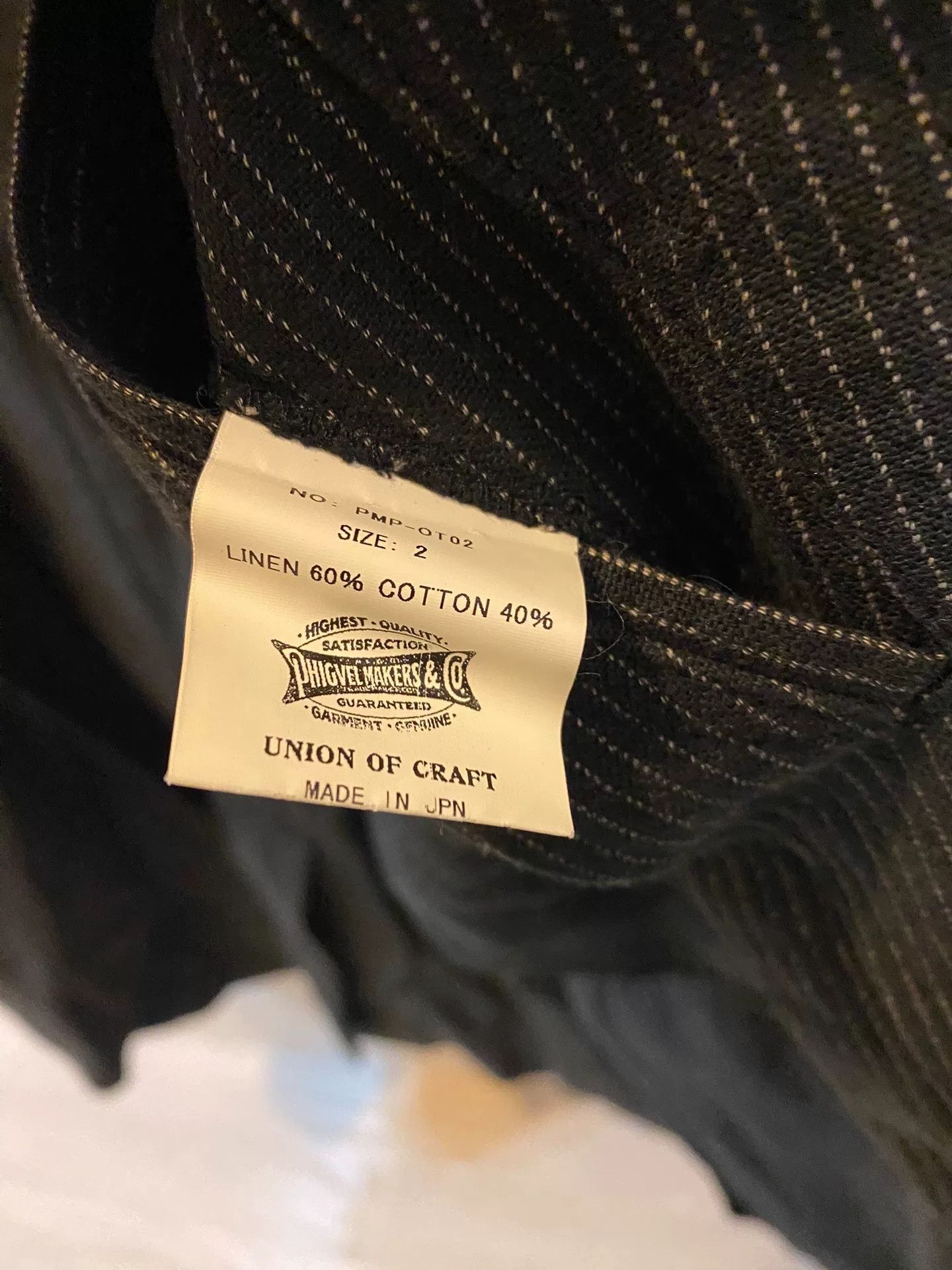 PHIGVEL MAKERS & Co. Phigvel Black Striped Linen Trench Coat Size US M / EU 48-50 / 2 - 7 Thumbnail