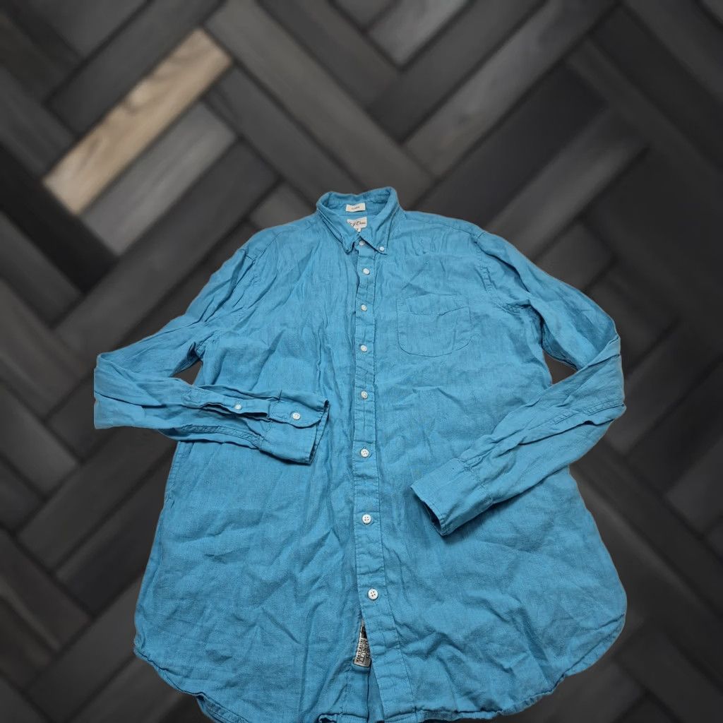 J.Crew J.Crew Shirt Mens LT Blue Irish Linen Classic Fit Button-Down Long Sleeve Size US L / EU 52-54 / 3 - 1 Thumbnail