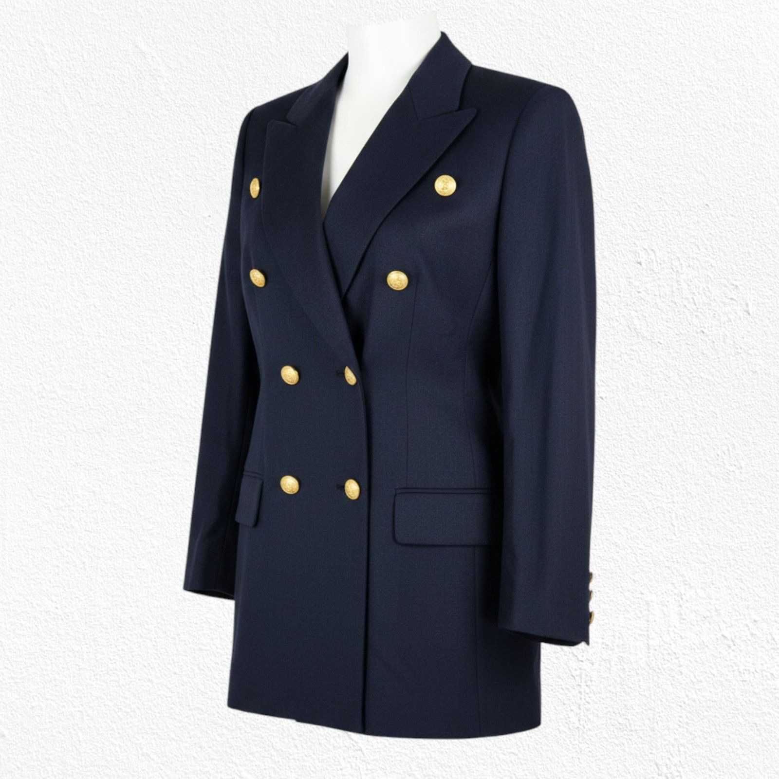 Vintage Vintage Navy Military Style Wool Blazer Size 6 Size M / US 6-8 / IT 42-44 - 11 Thumbnail