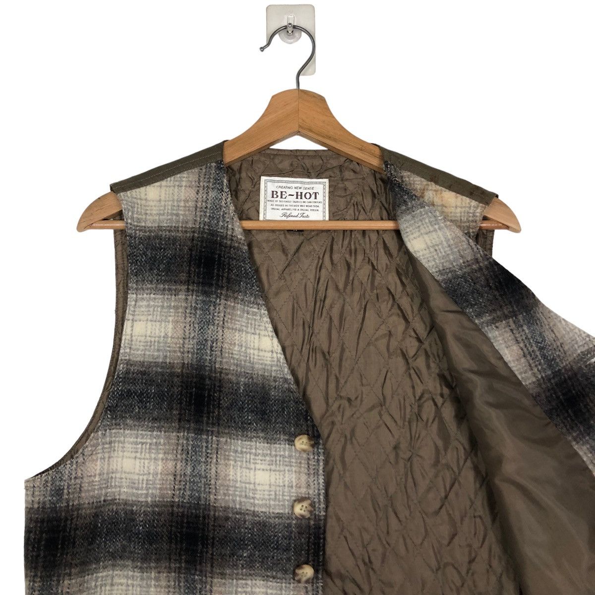 Japanese Brand 📌VINTAGE UTILITY VEST BE-HOT JAPAN TARTAN DESIGN CHECK Size US M / EU 48-50 / 2 - 9 Thumbnail