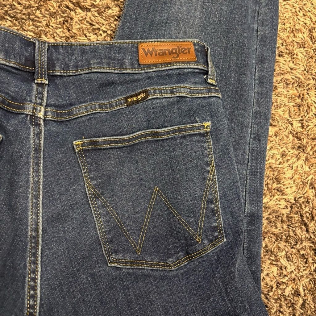 Wrangler Wrangler Women's Classic Blue Straight Leg Jeans Size 32" / US 10 / IT 46 - 2 Thumbnail