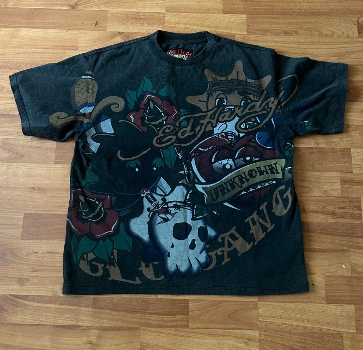 Glo Gang×unknown×edhardyTシャツ Ed Hardy Ed Hardy x Glo Gang Full Screen Vintage Tee | Grailed