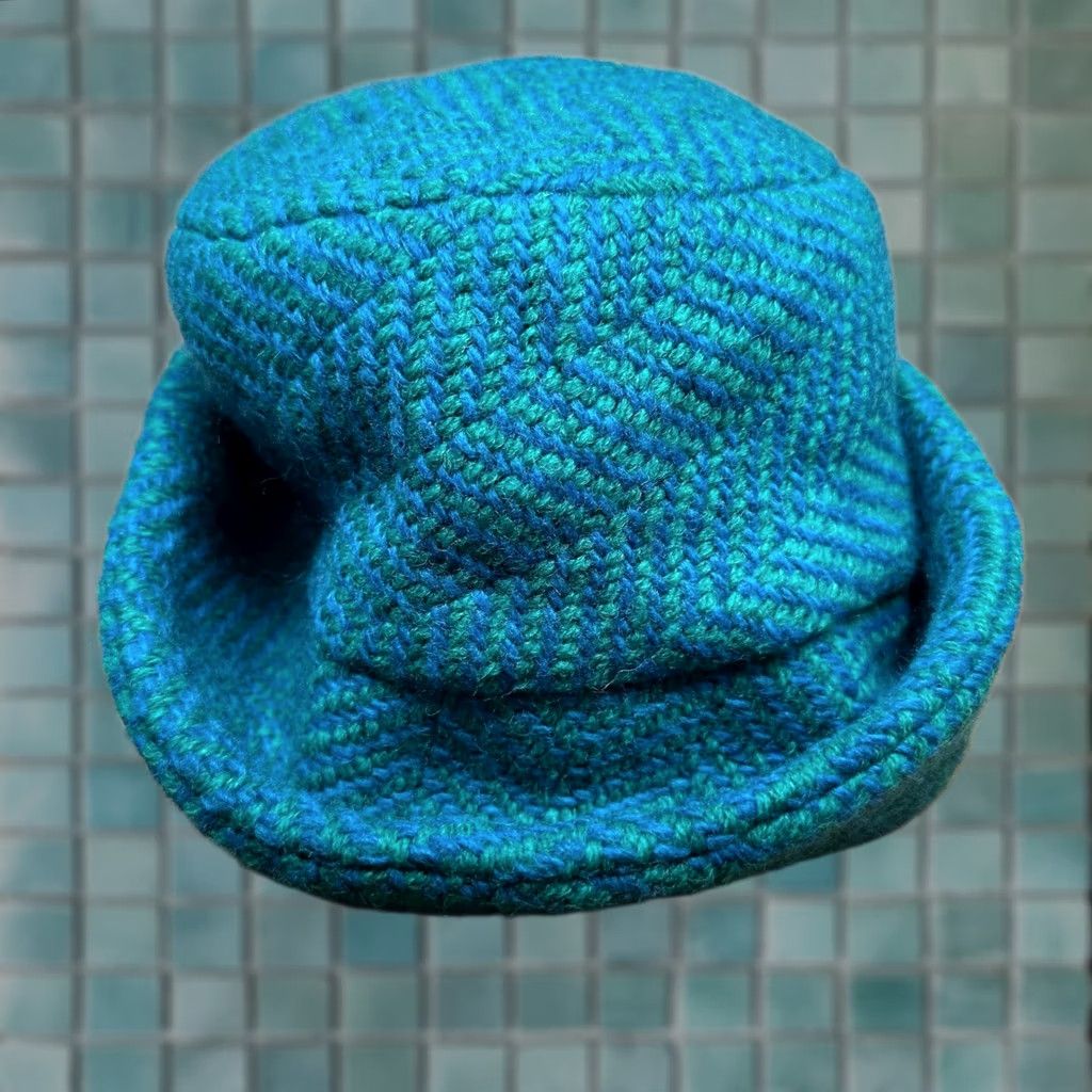 Market Aran Sweater Market Hat Teal Ireland Wool Herringbone Cloche Women One Size Size ONE SIZE - 1 Thumbnail