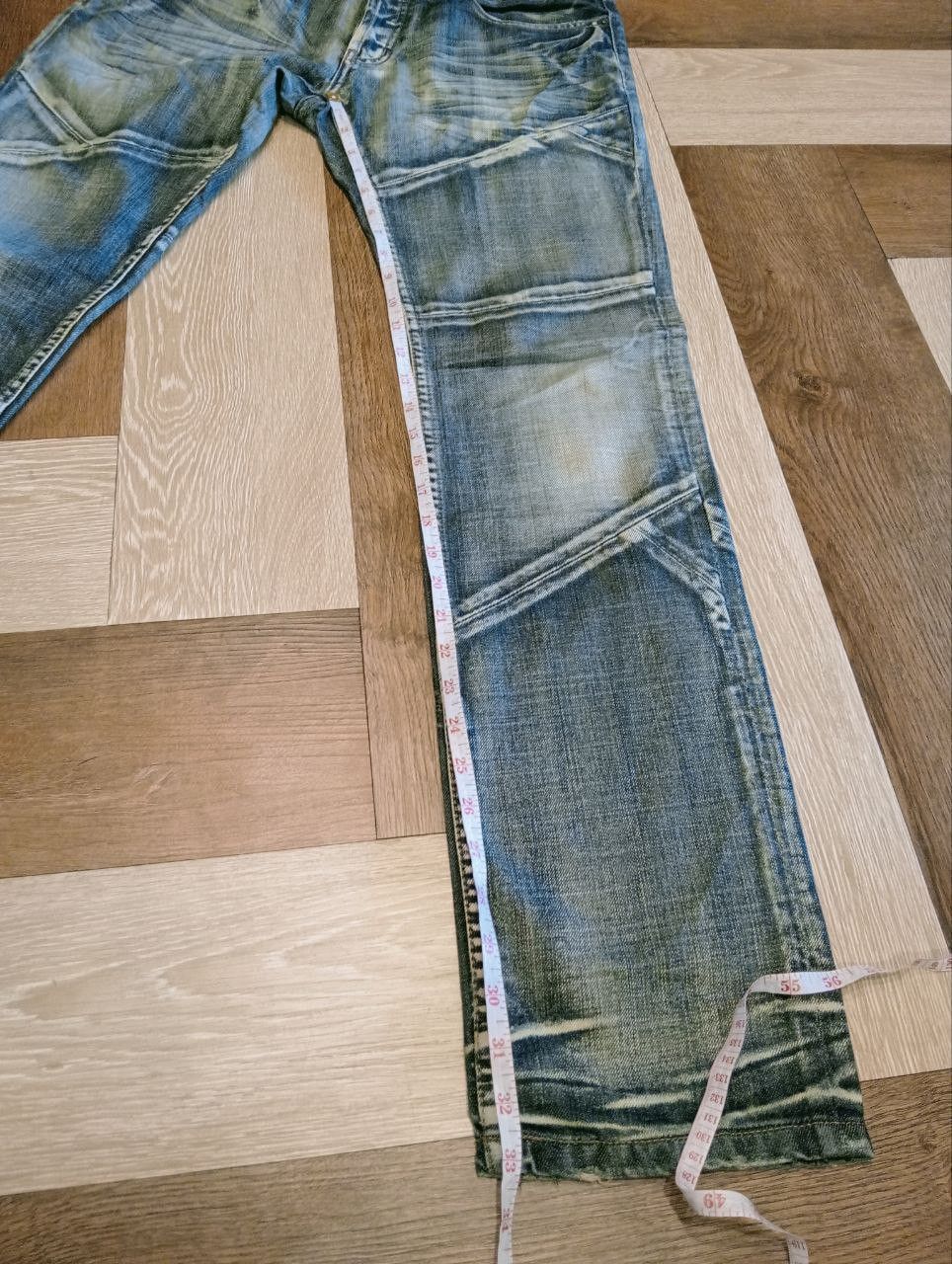 If Six Was Nine VINTAGE EDGE RUPERT JAPAN DISTRESSED LOOK JEANS Size US 35 - 14 Thumbnail