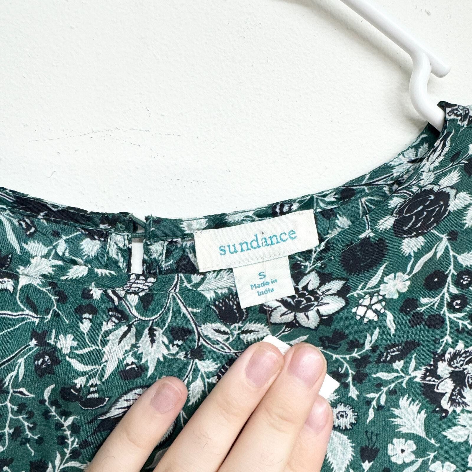 Other Sundance Otillie Green Floral Long Sleeve Dress Women Size S Size S / US 4 / IT 40 - 2 Thumbnail