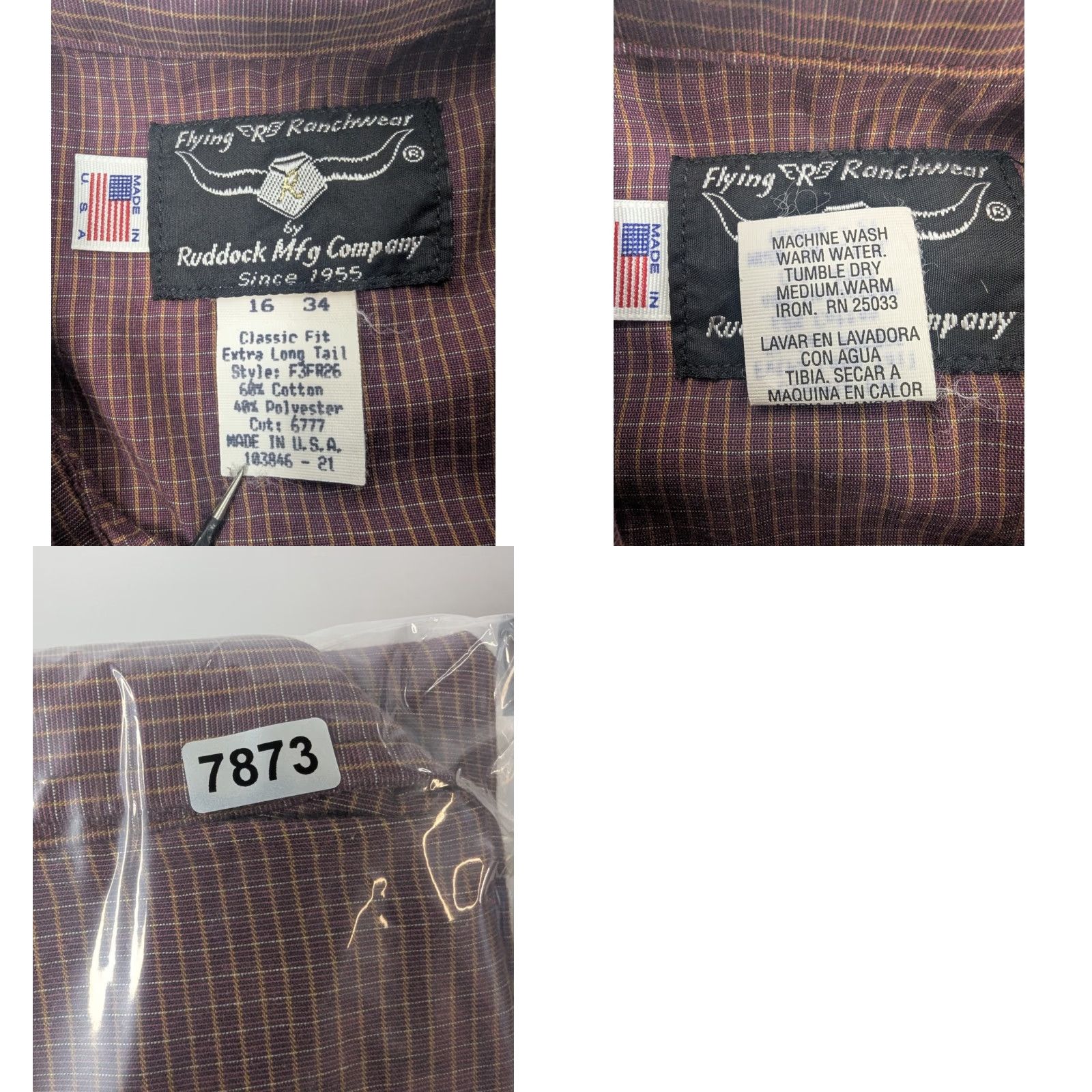Vintage VINTAGE Flying R Ranchwear Shirt Western Cowboy 90s Striped Red Cotton Polyester Long Sleeve Snap Button-Up Size L Mens Size US L / EU 52-54 / 3 - 8 Thumbnail