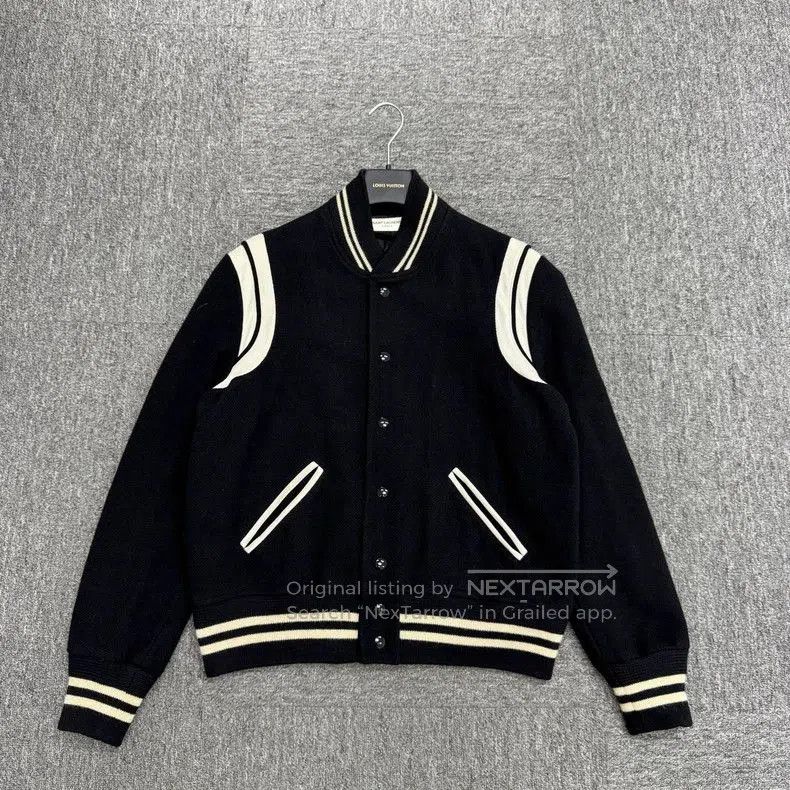 Saint Laurent Paris SLP Wool Leather Trim Varsity Jacket. Size US M / EU 48-50 / 2 - 1 Thumbnail