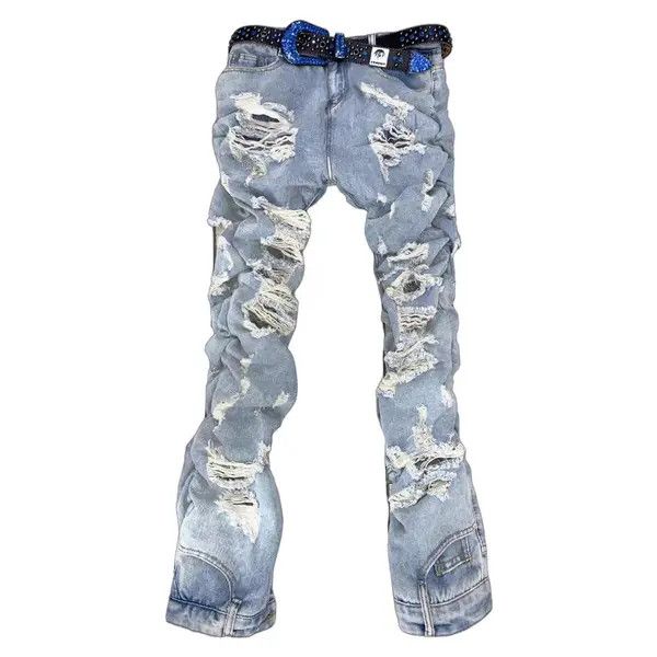 Japanese Brand Retro Reversible Havoc Ripped Hip-Hop Street Jeans Size US 31 - 7 Thumbnail
