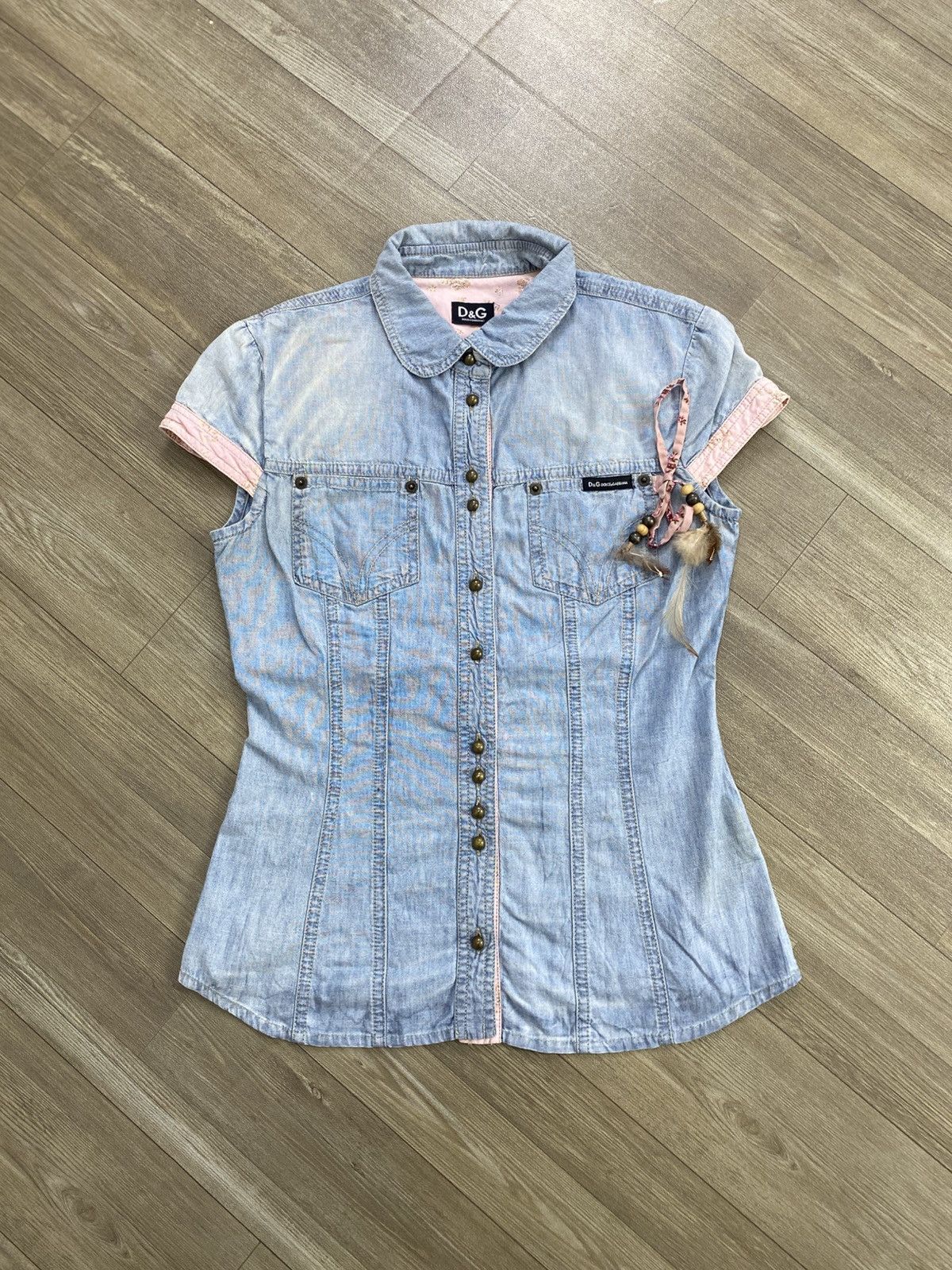 Dolce & Gabbana Vintage Dolce & Gabbana Denim Western Shirt Luxury Size S / US 4 / IT 40 - 1 Thumbnail