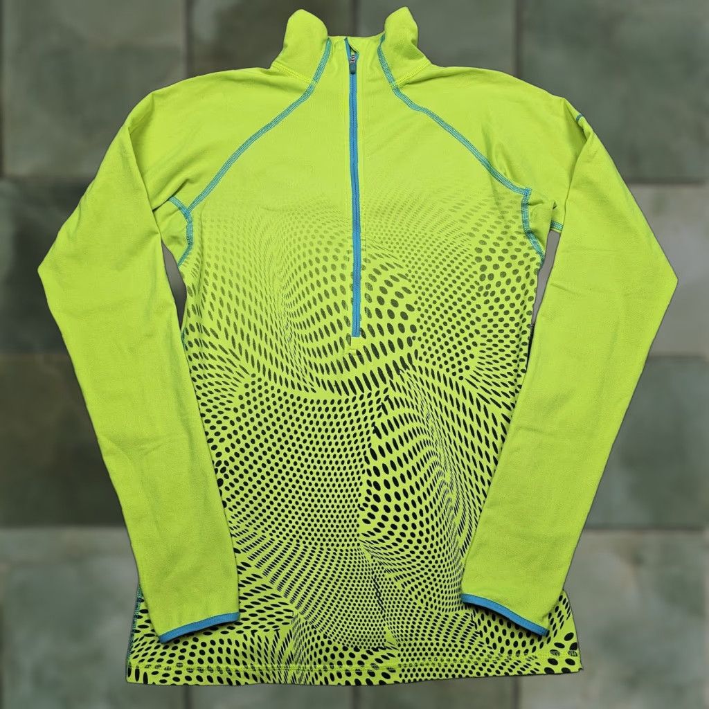 Nike Nike Pro Shirt Womens Small Neon Green 1/4 Zip Compression Base Layer Running Size S / US 4 / IT 40 - 1 Thumbnail