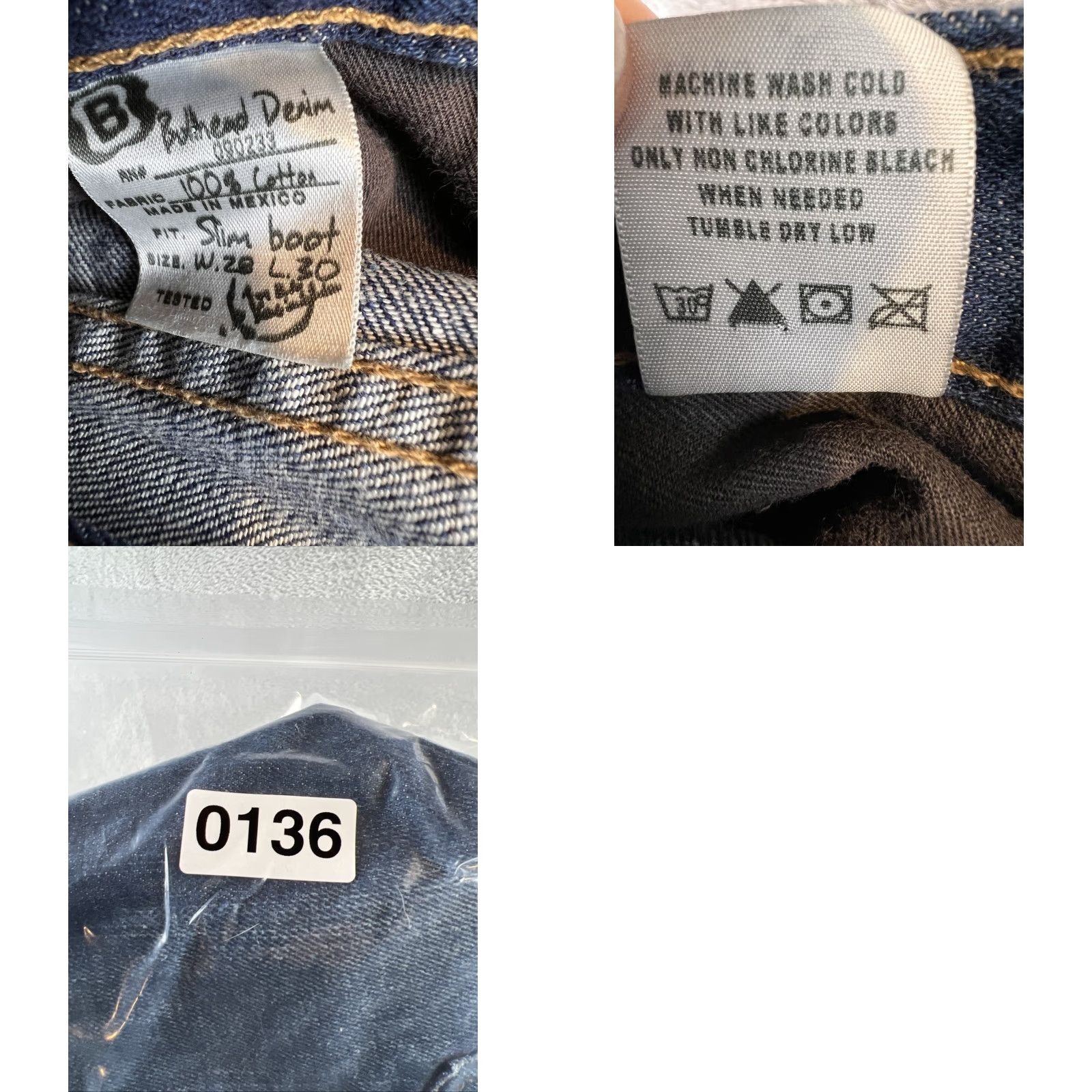 Denime Bullhead Jeans Mens Slim Boot Cut Denim 29x30 Blue 5-Pocket Logo Zipper Button Cowboy Pants Size US 29 - 8 Thumbnail