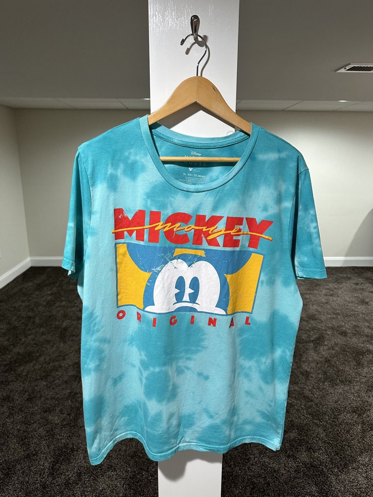 Disney × Mickey Mouse × Vintage Vintage Disney Blue Tie Dye Mickey Mouse T-Shirt Size US XL / EU 56 / 4 - 1 Thumbnail