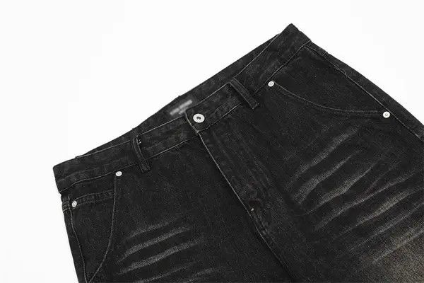 Japanese Brand Distressed loose wide-leg straight-leg casual washed jeans Size US 32 / EU 48 - 6 Thumbnail