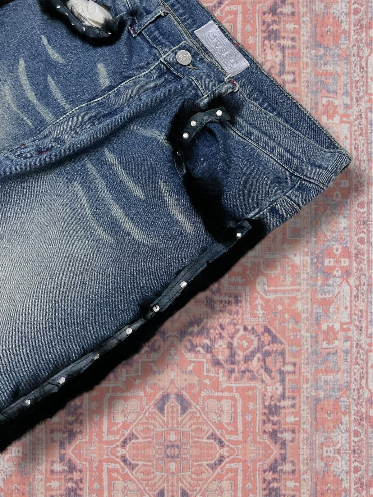 Hysteric Glamour Vintage 1990s Designer Japan Rare Chest Fur Adore Denim Size US 32 / EU 48 - 7 Thumbnail