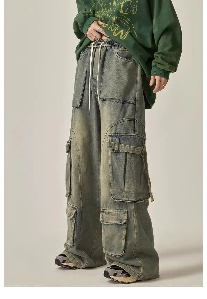 Other Retro Washed Straight Tube Workwear Jeans Size US 34 / EU 50 - 6 Thumbnail