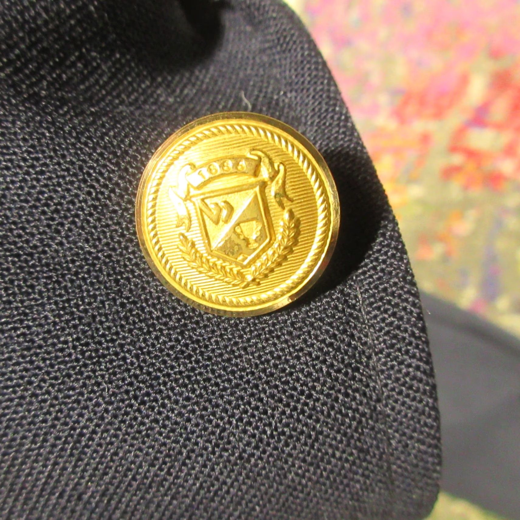 Doublet VINTAGE Racquet Club Blazer 40R Blue Wool Tweed Double-Breasted Brass Button Wimbledon Blazer Men Regular Chest 40 Notch Lapel Solid Wool Size 40R - 6 Thumbnail