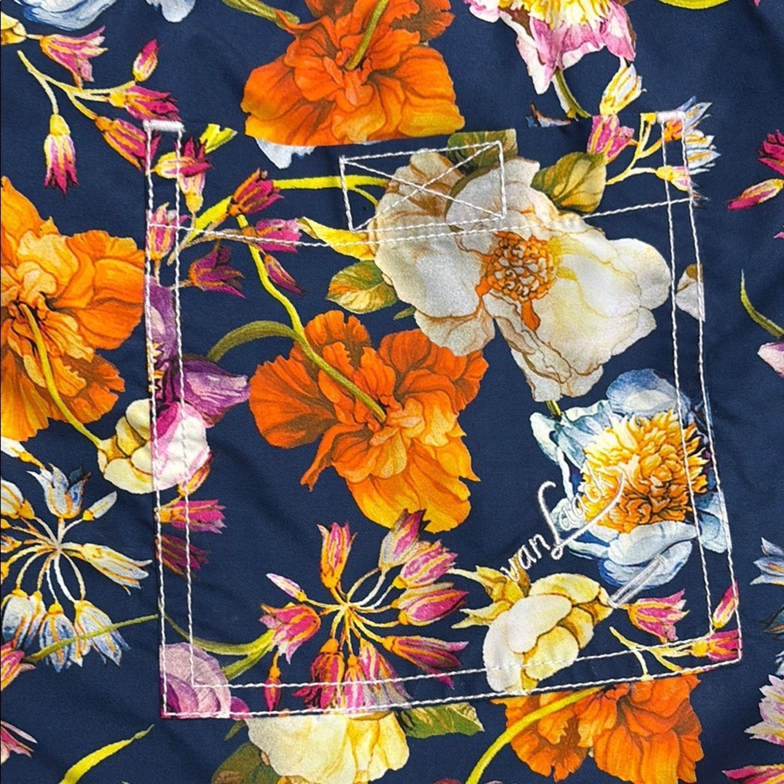 Other NWT Van Laack Floral Men's Swim Trunks - Navy Orange Size M Size US 32 / EU 48 - 3 Thumbnail