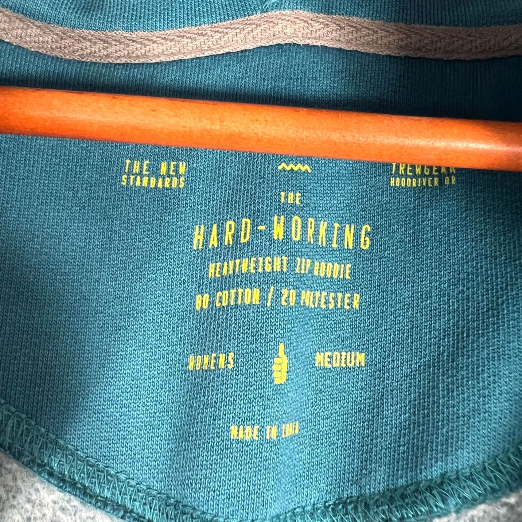 Vintage Trew Gear Hoodie Women M Blue Heavyweight Cotton Full Zip Workwear Logo Sweatshirt Hoodie Size M / US 6-8 / IT 42-44 - 3 Thumbnail