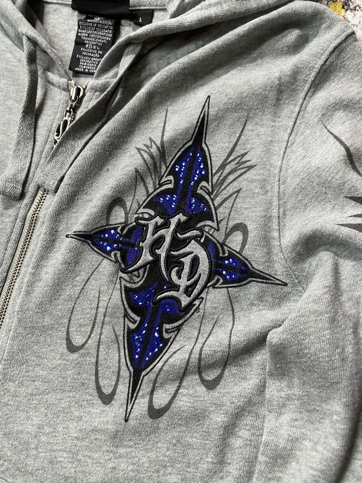 Harley Davidson × If Six Was Nine Y2K Harley Davidson Tribal Zip Hoodie Size L / US 10 / IT 46 - 6 Thumbnail