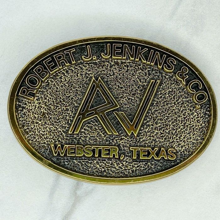 Vintage BTS Vintage 1983 Robert J Jenkins Webster Texas Belt Buckle ...