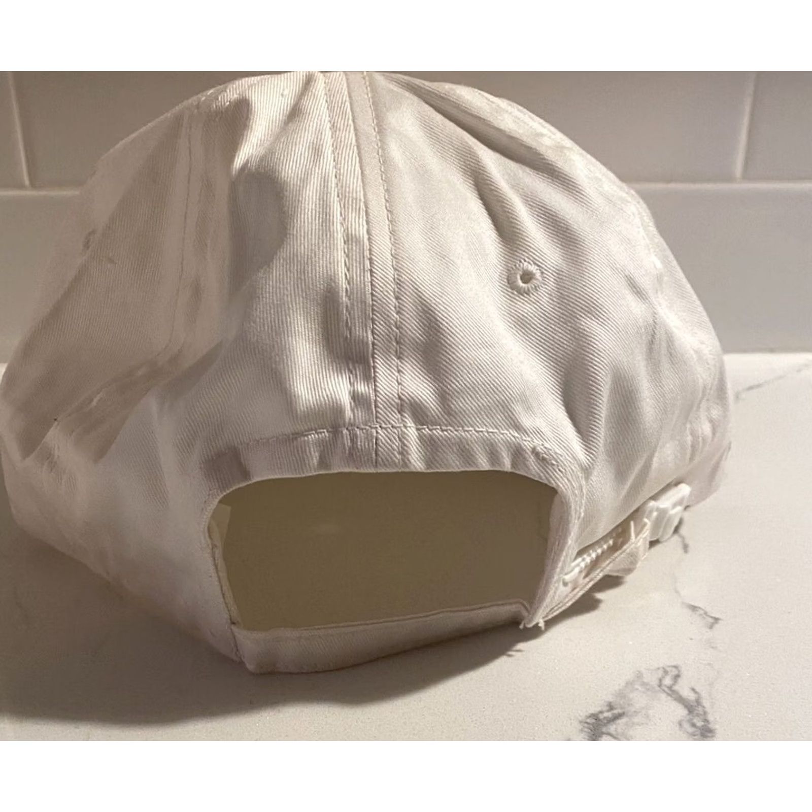 Garage VINTAGE HaT White Strapback Hat Hot Rod Racing NASCAR NHRA Men Adjustable Snapback Garageman Size ONE SIZE - 4 Thumbnail