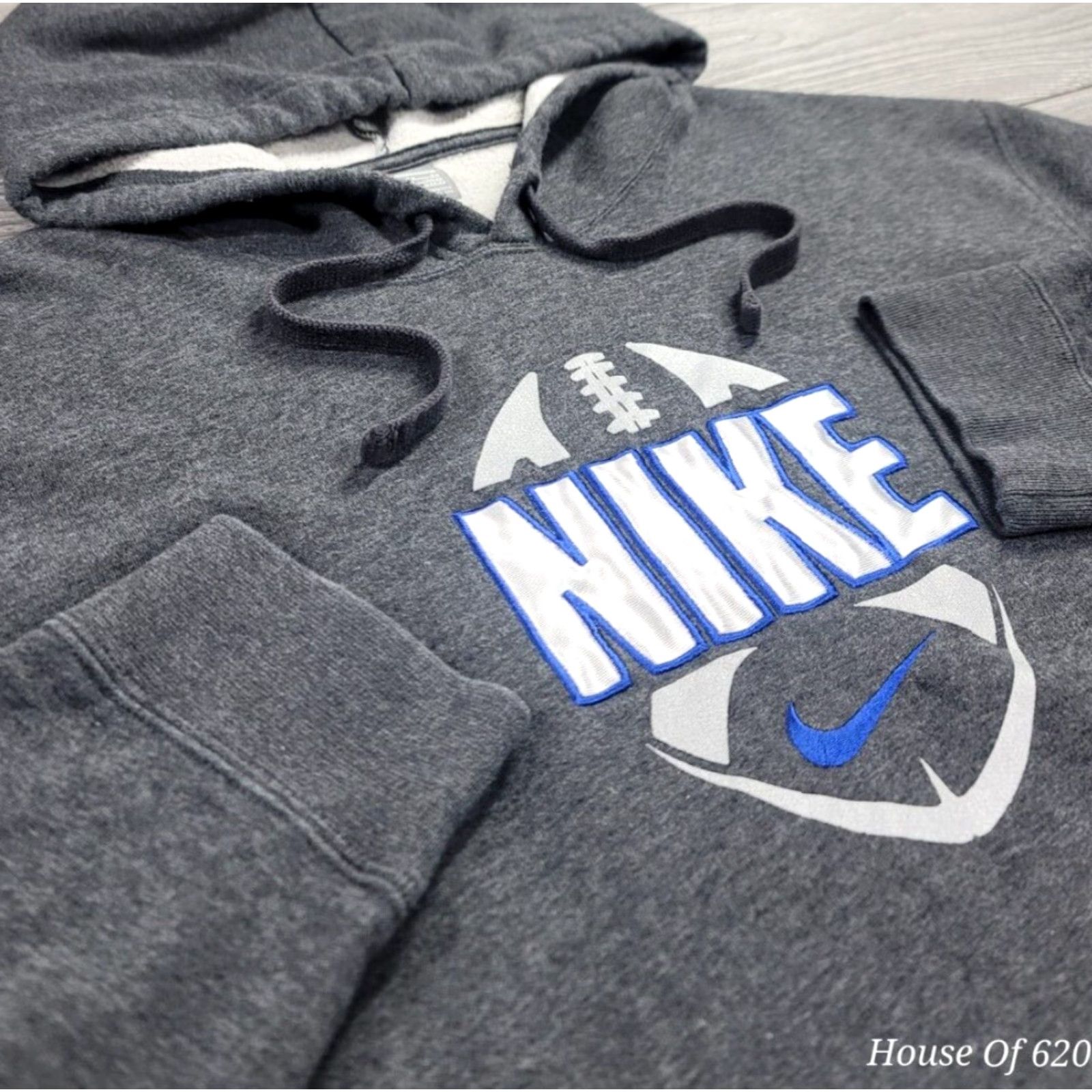 Nike VINTAGE Nike Football L Center Swoosh Spell Out Hoodie Embroider Travis Scott Y2K Ladies? Size US L / EU 52-54 / 3 - 3 Thumbnail