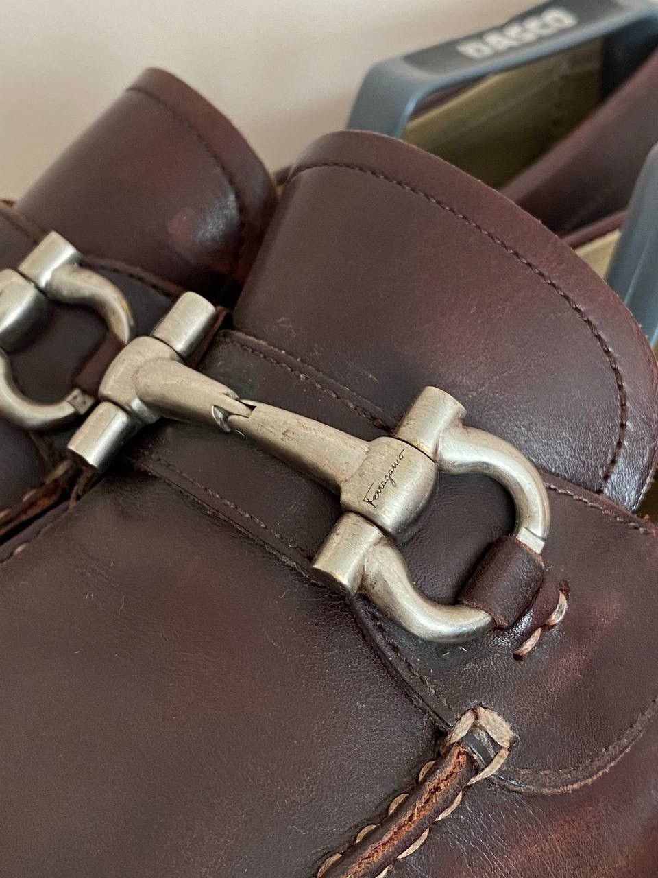 Salvatore Ferragamo Salvatore Ferragamo Brown Leather Horse Bit Driving Loafers Size US 11 / EU 44 - 5 Thumbnail