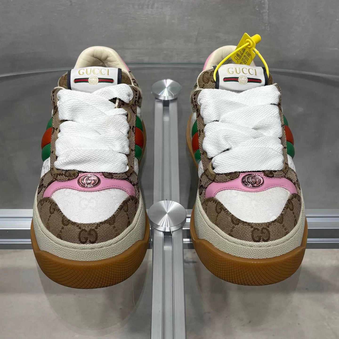 Gucci Gucci Pink Brown GG Monogram Platform Puff 35.5 EU Size US 5 / IT 35 - 1 Thumbnail