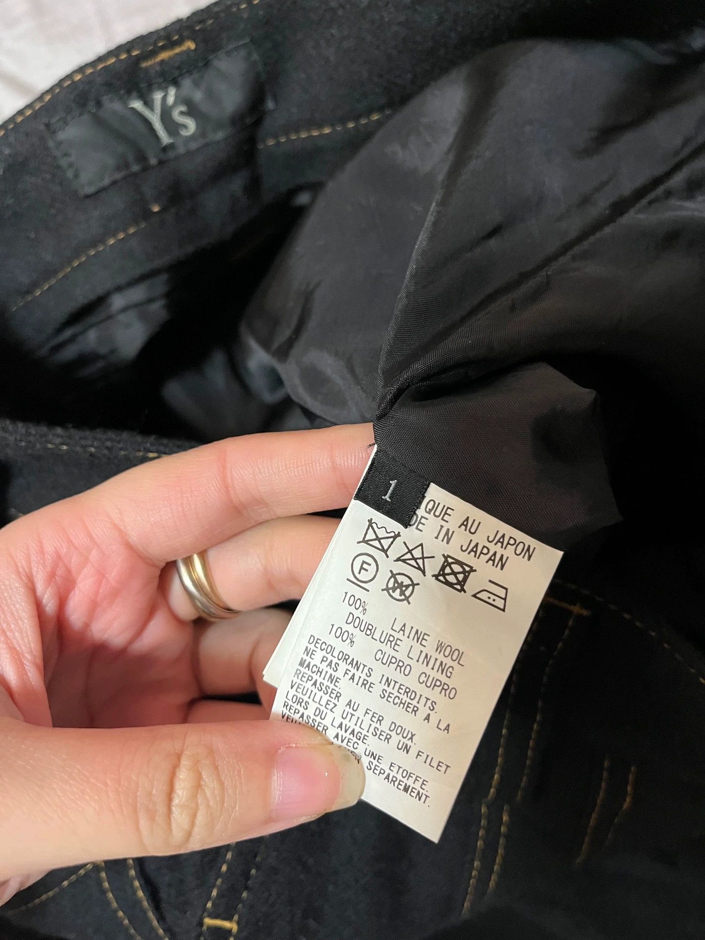 Yohji Yamamoto Yohji y's High-Waist Wide-Leg Wool Trousers Size 1 9/10 Size 26" / US 2 / IT 38 - 5 Thumbnail