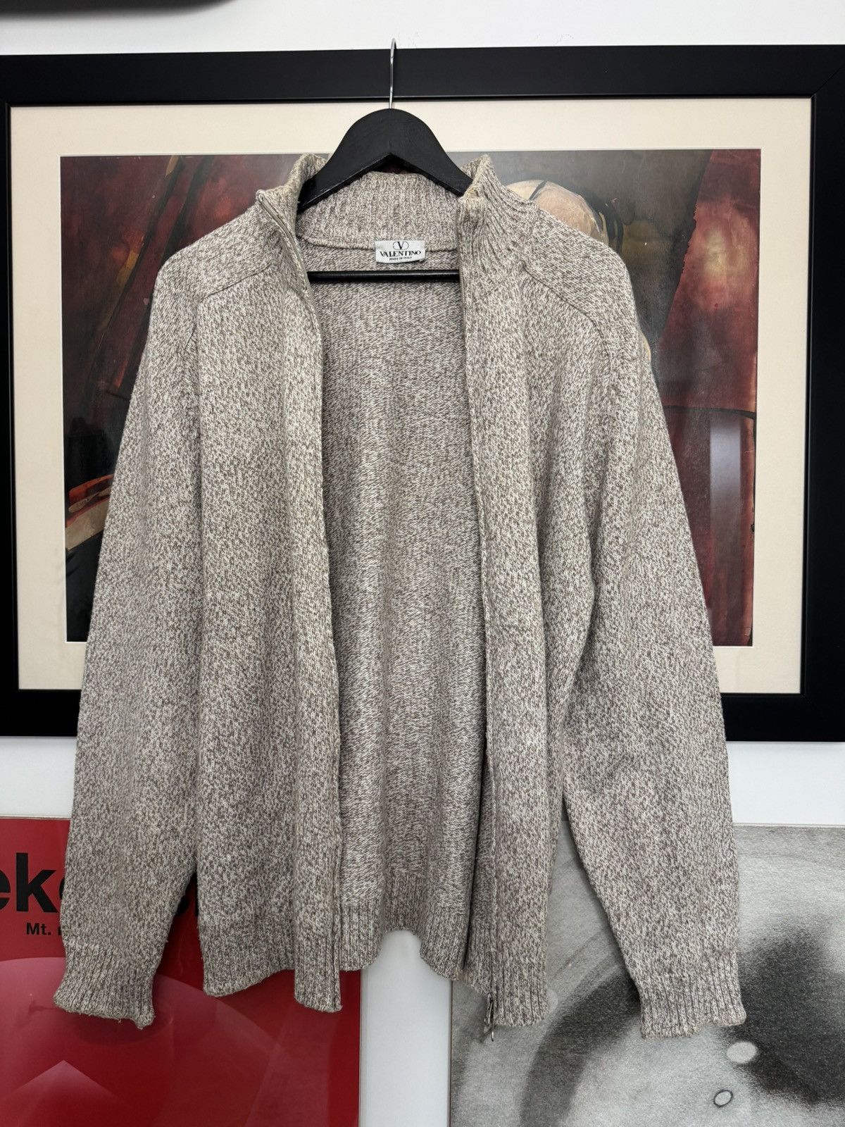 Valentino Valenitno Vintage 90s Beige Zip Wool Cashmere Sweater Knit Size US M / EU 48-50 / 2 - 3 Thumbnail