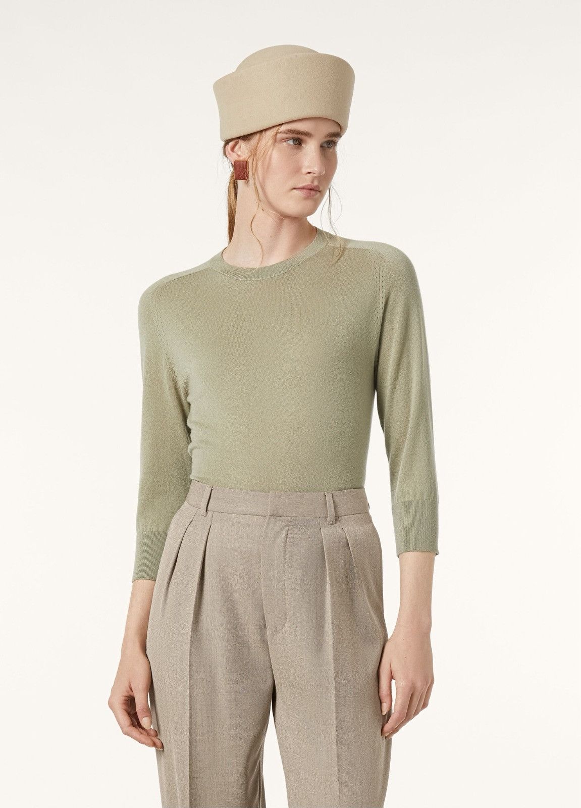 Loro Piana o1srvl11e0526 FAM9050 Piuma Crewneck Sweater Light Green Size M / US 6-8 / IT 42-44 - 4 Thumbnail