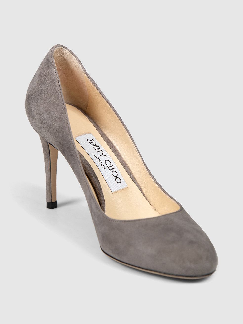Jimmy Choo Grey Suede Almond Toe Pumps Size US 5 / IT 35 - 1 Thumbnail