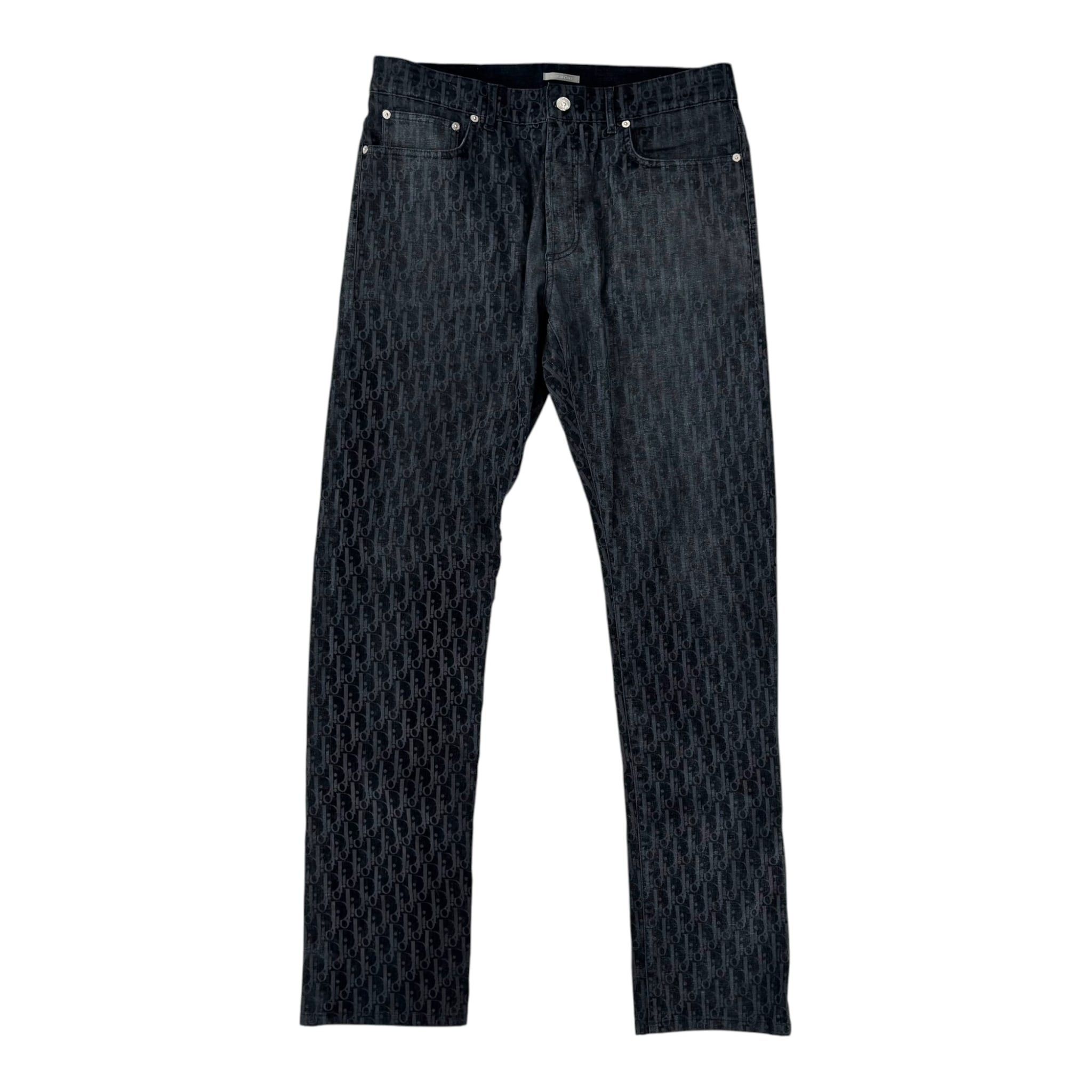 Dior Oblique Jacquard Velvet Denim Navy Pants Size US 34 / EU 50 - 1 Thumbnail