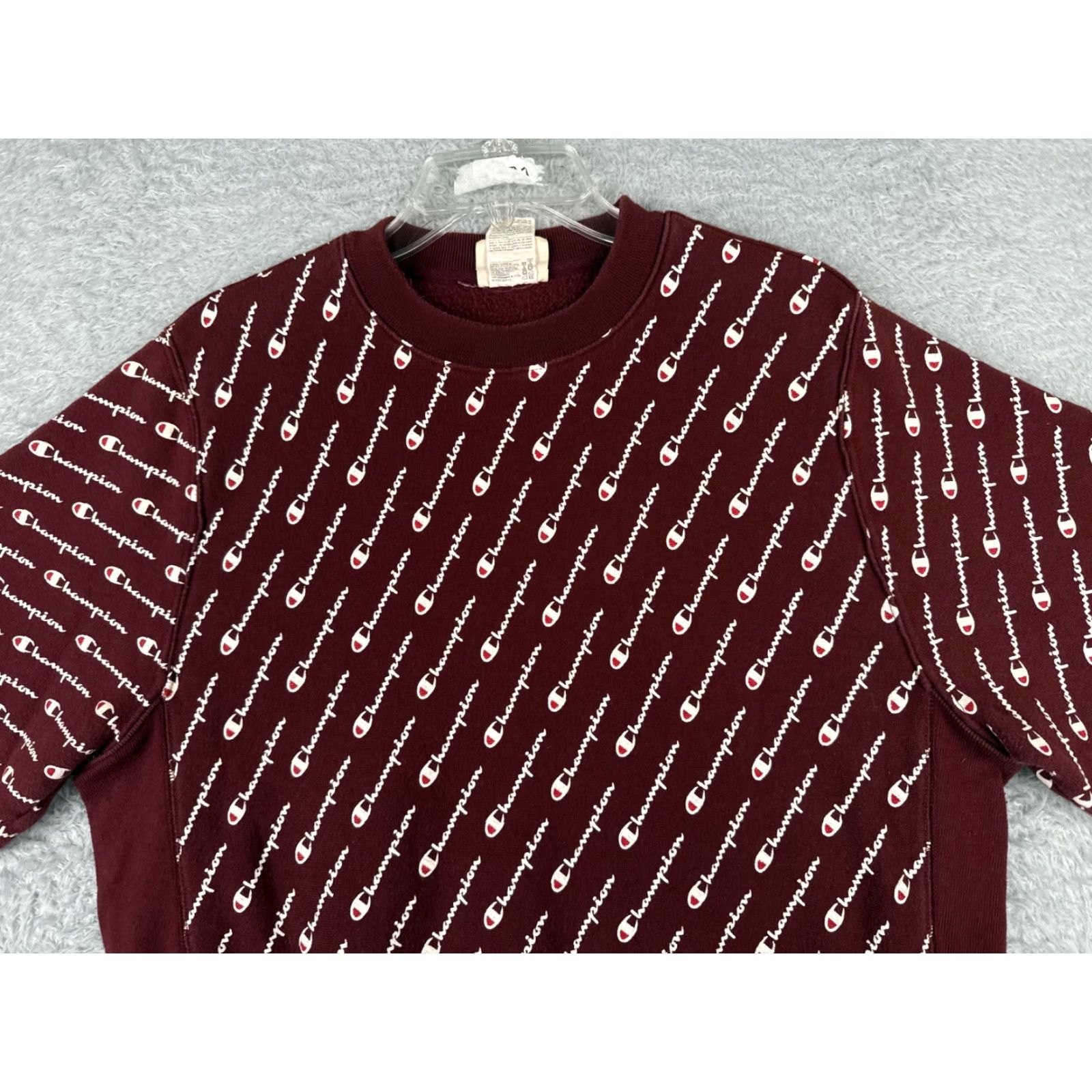 Champion Champion Sweater Bergundy Adult Medium Reverse Weave All Over Print Crew Neck Size US M / EU 48-50 / 2 - 4 Thumbnail