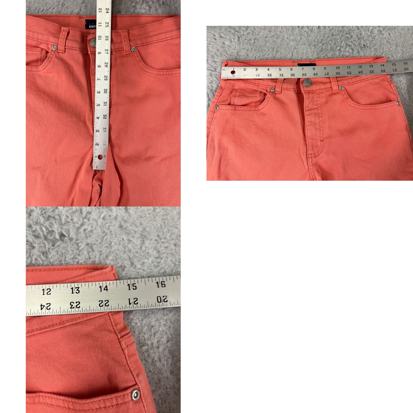 Gloria Vanderbilt Basic Editions Jeans Womens 6 Coral Denim Stretch Cotton Blend Pockets Size 32" / US 10 / IT 46 - 9 Thumbnail