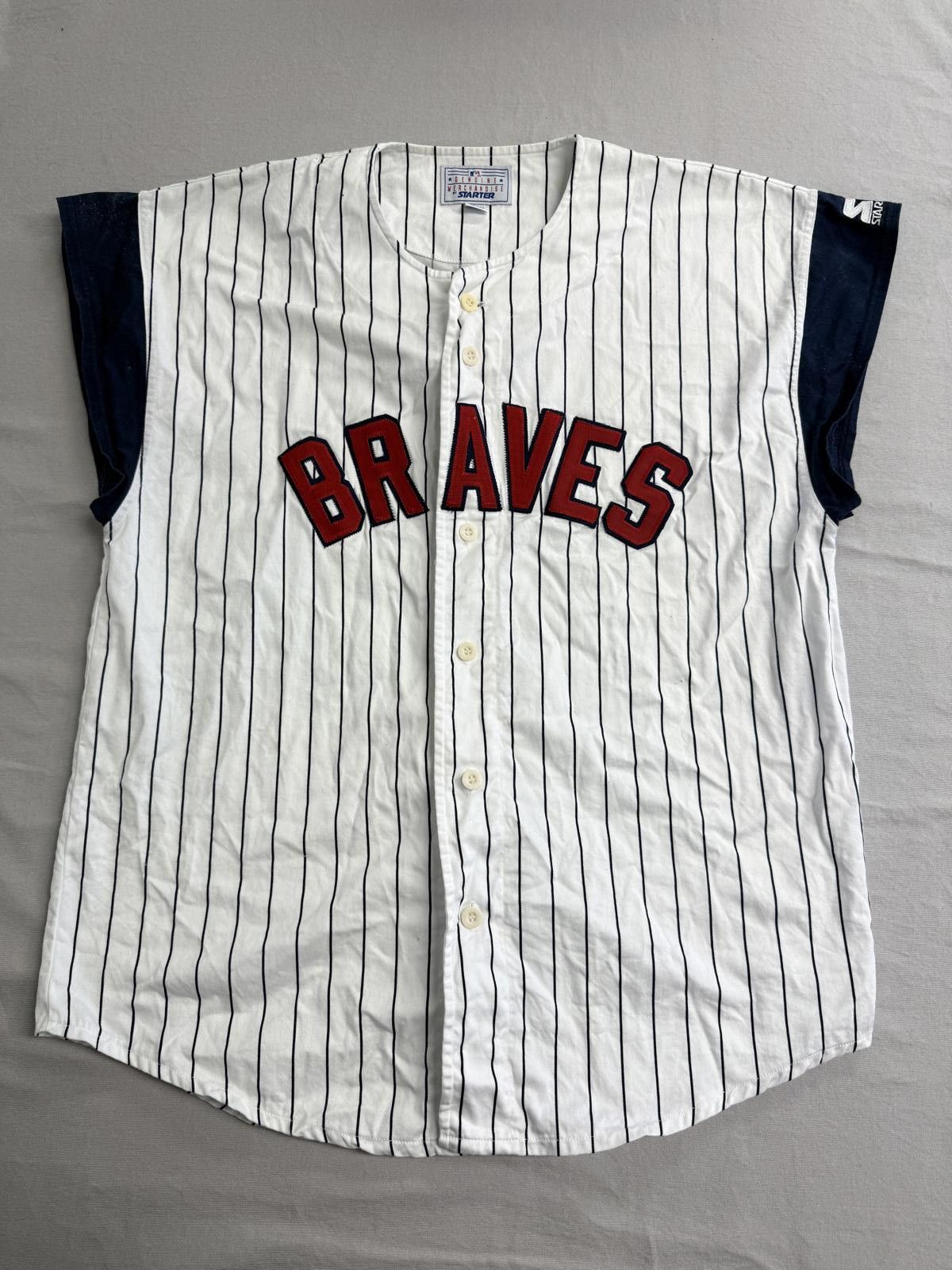 Starter Vintage Atlanta Braves Pinstripe Jersey Starter Sleeveless L Size US L / EU 52-54 / 3 - 1 Thumbnail