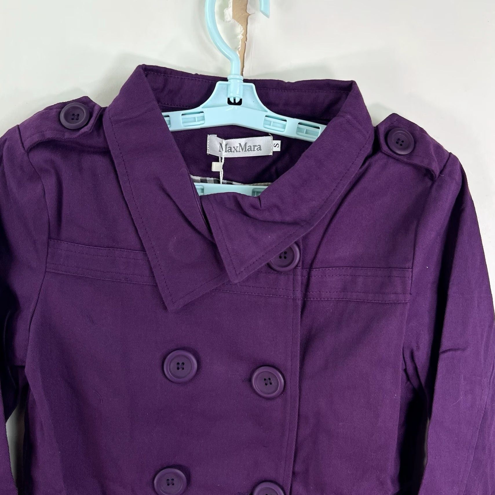 Max Mara Max Mara Purple Double Breasted Short Trench Coat Womens Jr Size S Fashion, Classic, Designer, USA Size 28" / US 6 / IT 42 - 3 Thumbnail