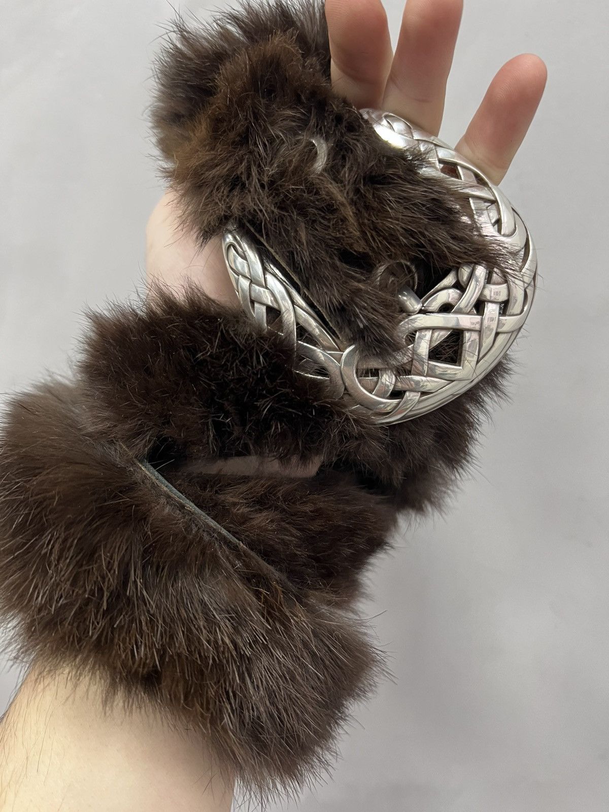 Hysteric Glamour × If Six Was Nine SALE💣💣AVANT-GARDE GOTHIC LEATHER fur BELT RICK OWENS STYLE Size ONE SIZE - 2 Thumbnail