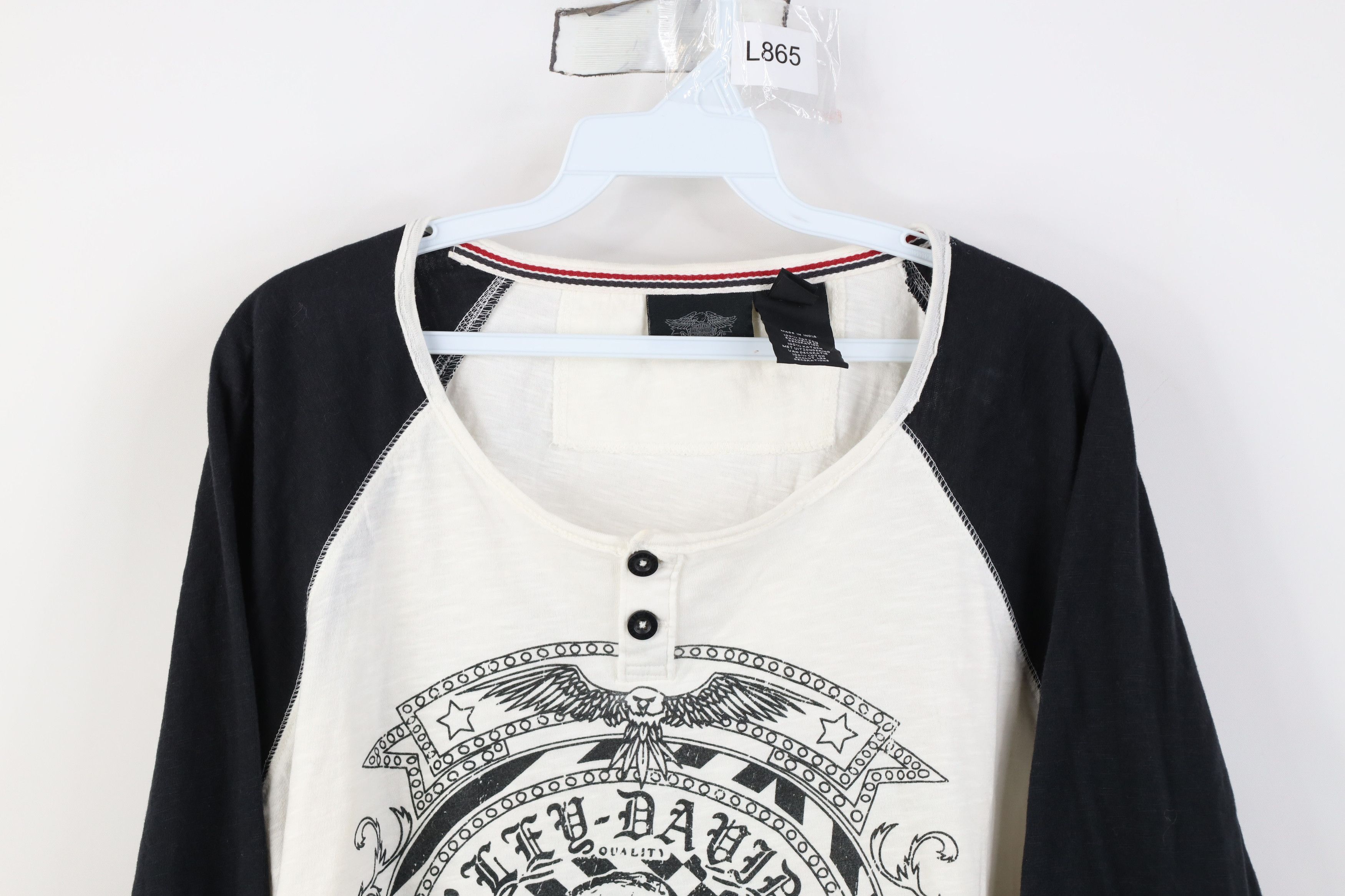 Harley Davidson Vintage Y2K Harley Davidson Raglan Long Sleeve T-Shirt Size US XL / EU 56 / 4 - 2 Thumbnail