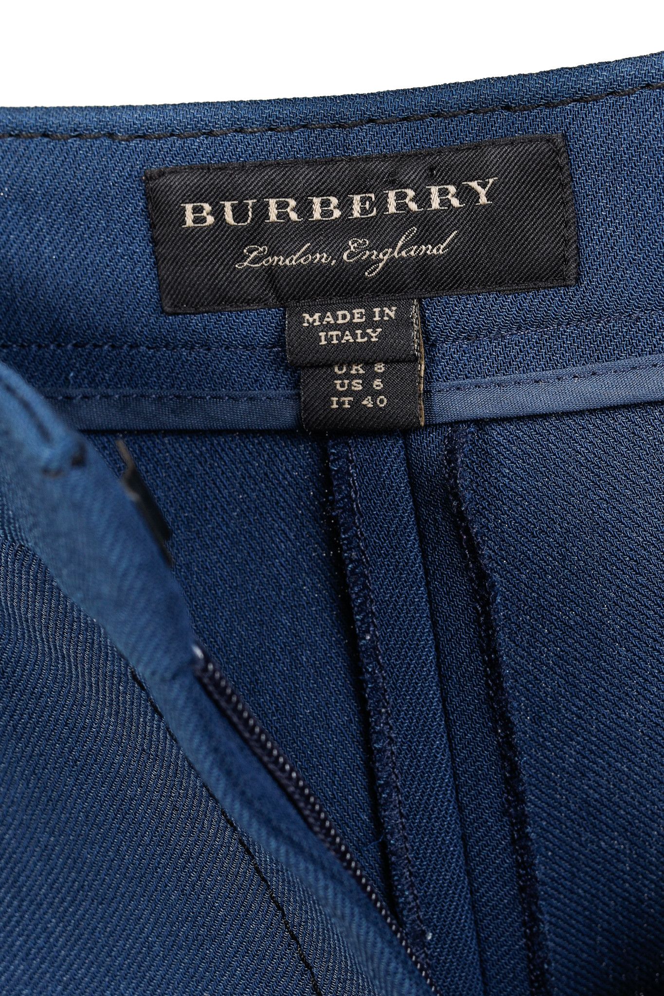 Burberry Burberry Blue Wool Silk Suiting Trousers Size 28" / US 6 / IT 42 - 8 Thumbnail