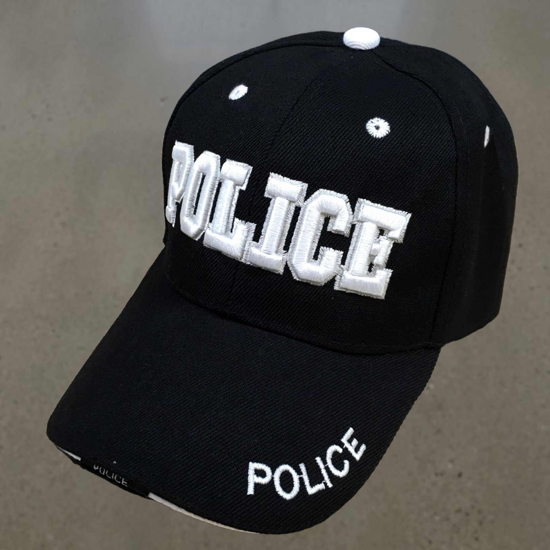 Vintage Baseball Cap Police Unisex Black One Size Adjustable Curved Brim Embroidered Size ONE SIZE - 1 Thumbnail