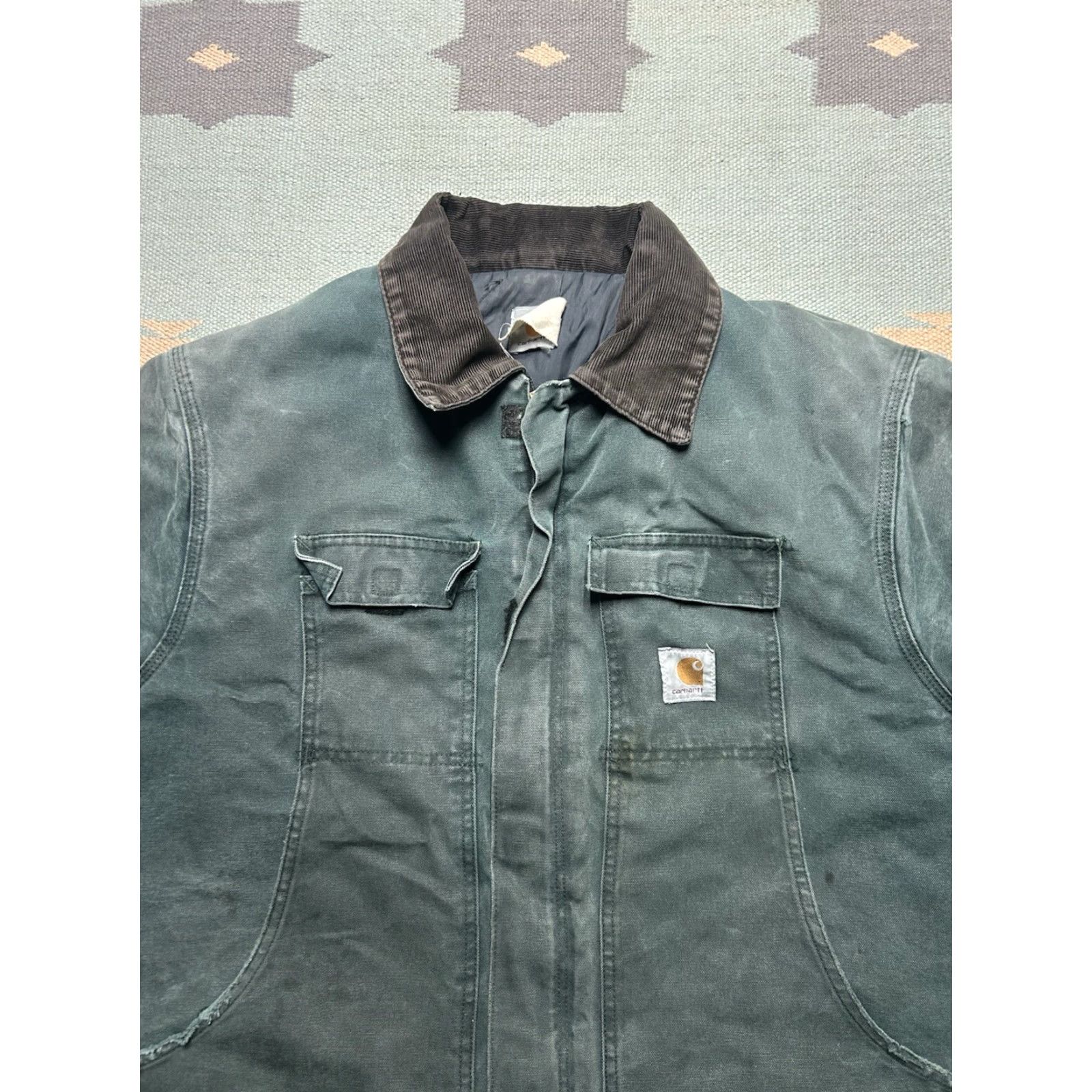 Carhartt VINTAGE Carhartt J22 HTG Arctic Work Jacket Hunter Green Distressed Faded XL Jacket Mens Size US XL / EU 56 / 4 - 5 Thumbnail