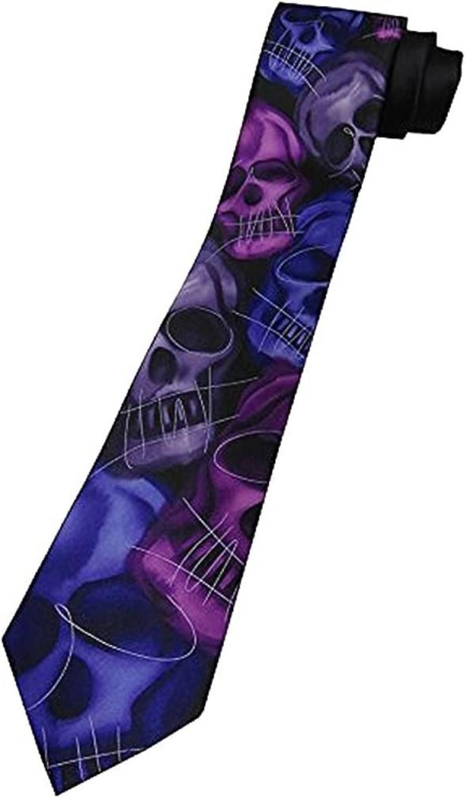 Designer Jerry Garcia 62 Plague Entity Skull Neck Tie Blue Green Size ONE SIZE - 7 Thumbnail