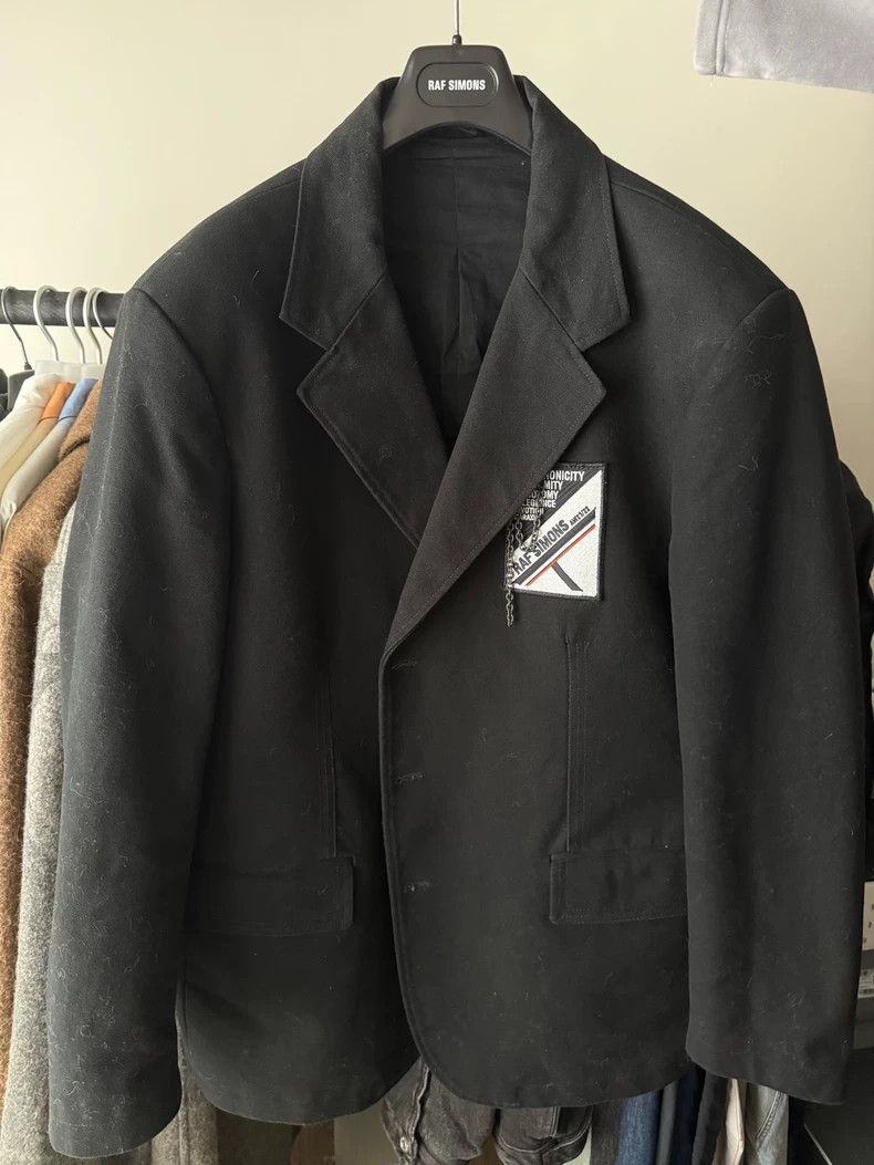 Raf Simons Raf simons Decal chain nameplate blazer pad shoulder suit Size 46S - 1 Thumbnail