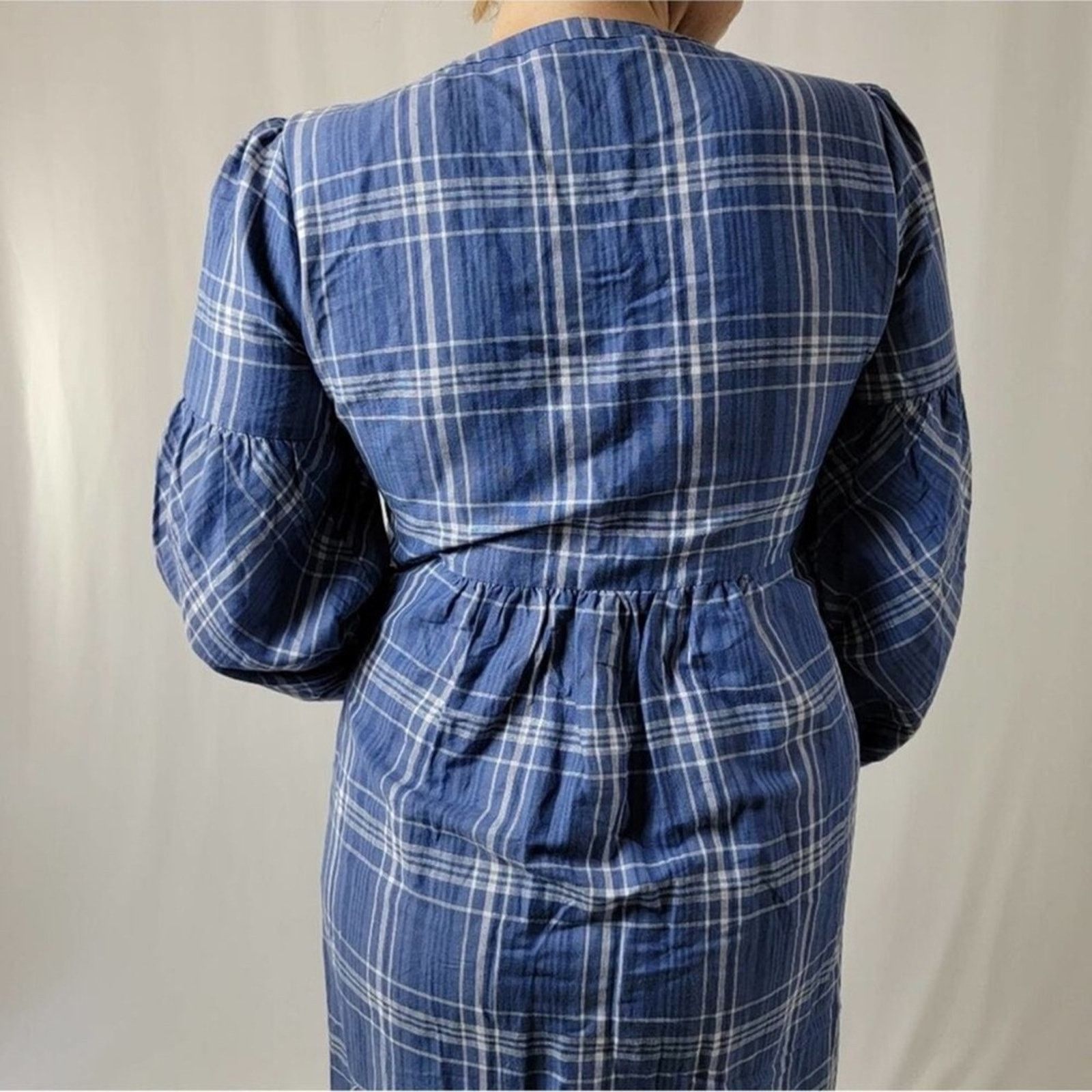 Zara Zara Blue Plaid Dress Size M / US 6-8 / IT 42-44 - 6 Thumbnail
