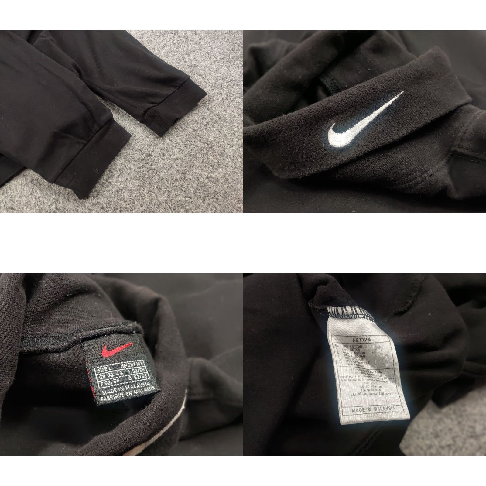 Nike VINTAGE Nike Logo Black mock check Long sleeve sweatshirt Shirt Mens L Black 90s Nike Sportswear Sweatshirt Size US L / EU 52-54 / 3 - 8 Thumbnail