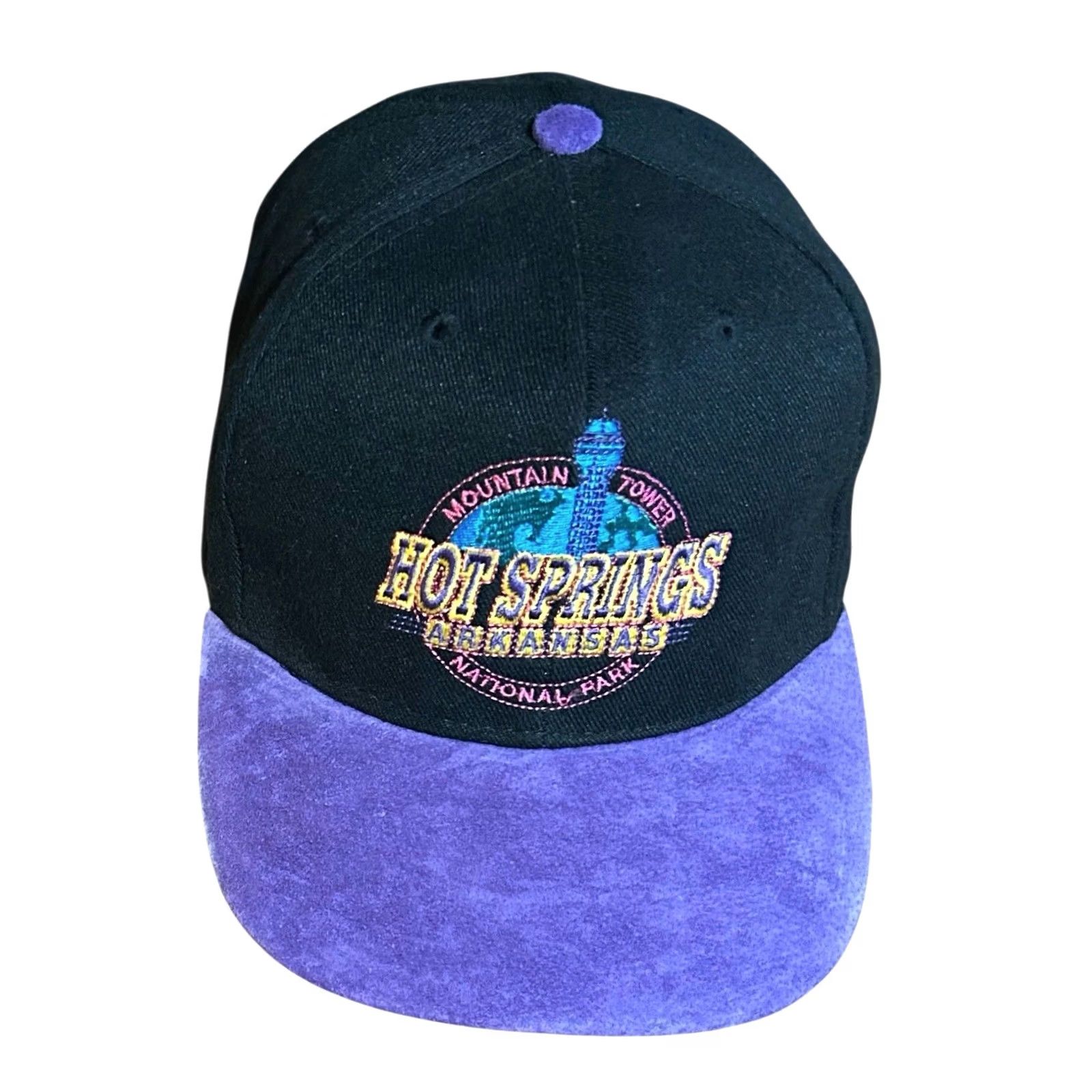 Vintage VINTAGE National Hat Men One Size Black Purple Y2K Retro 90s Trucker Adjustable Breathable Canvas Cotton Suede Halloween? Size US M / EU 48-50 / 2 - 5 Thumbnail