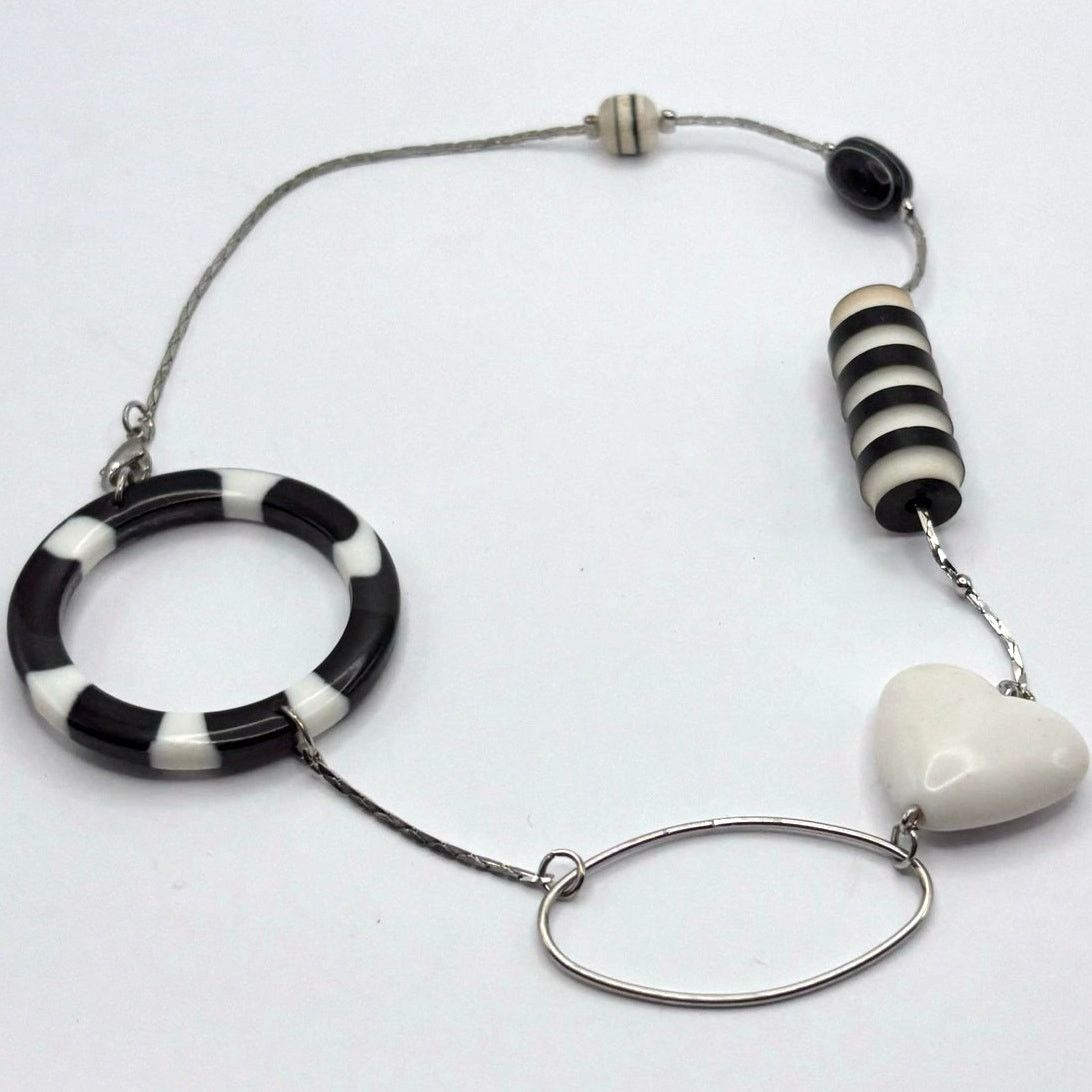 Other Black & White Heart Choker Necklace Size ONE SIZE - 4 Thumbnail