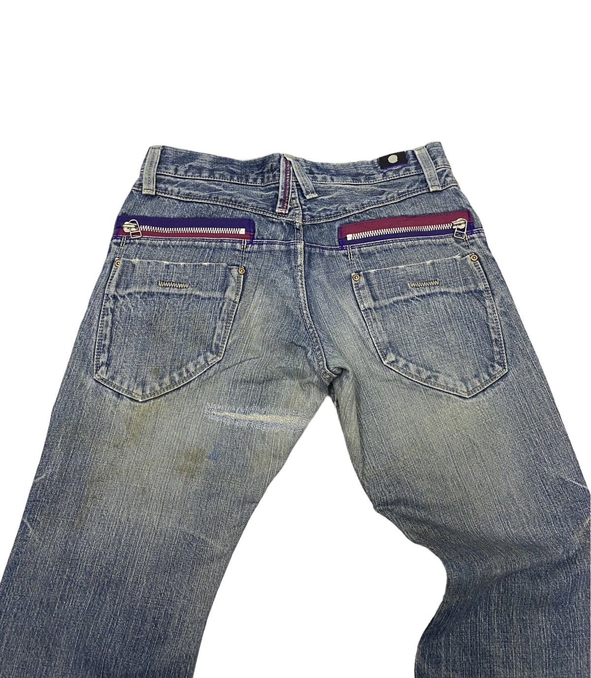 If Six Was Nine × Japanese Brand × Le Grande Bleu (L.G.B.) FLARE JEANS BLUE WAY MADE IN NIPPON DISTRESSED FLARE DENIM Size US 33 - 8 Thumbnail