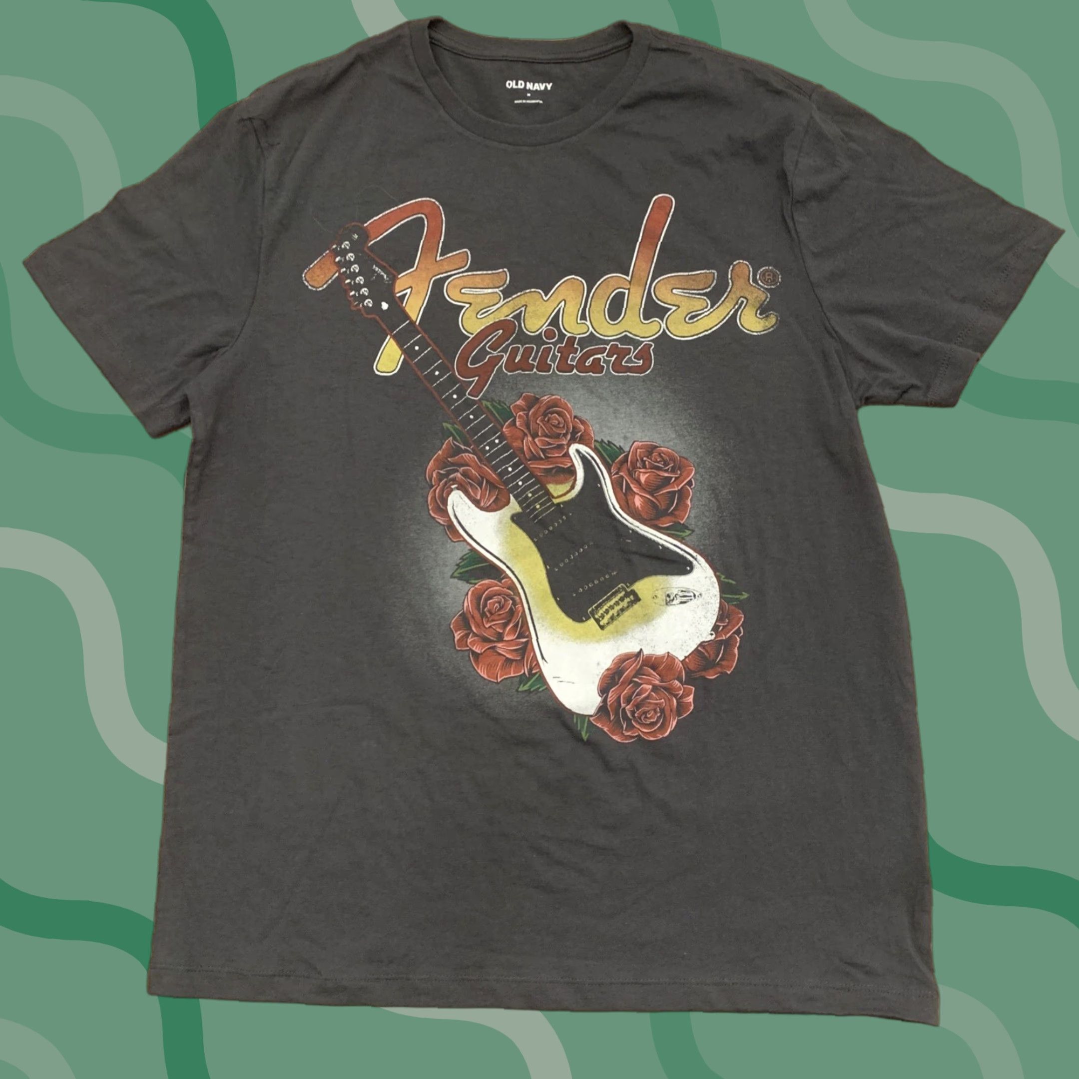 Old Navy Fender Guitars and Roses Medium Rock Band Guitar T-Shirt Old Navy Size US M / EU 48-50 / 2 - 1 Thumbnail